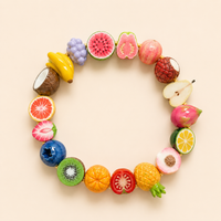 Fruit Picnic Bracelet – Handmade Polymer Clay Fruit Jewelry