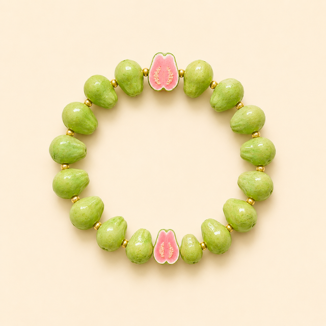 Guava Garden Bracelet – Handmade Polymer Clay Fruit Jewelry