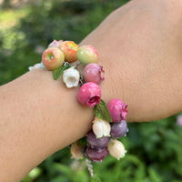 Blueberry Ripening Bracelet – Handmade Polymer Clay Fruit Jewelry