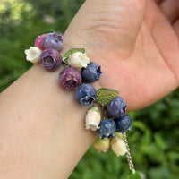 Blueberry Ripening Bracelet – Handmade Polymer Clay Fruit Jewelry