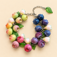 Blueberry Ripening Bracelet – Handmade Polymer Clay Fruit Jewelry