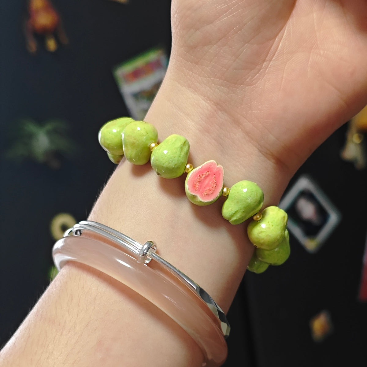 Guava Garden Bracelet – Handmade Polymer Clay Fruit Jewelry