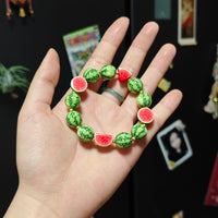 Watermelon Picnic Bracelet – Handmade Polymer Clay Fruit Jewelry