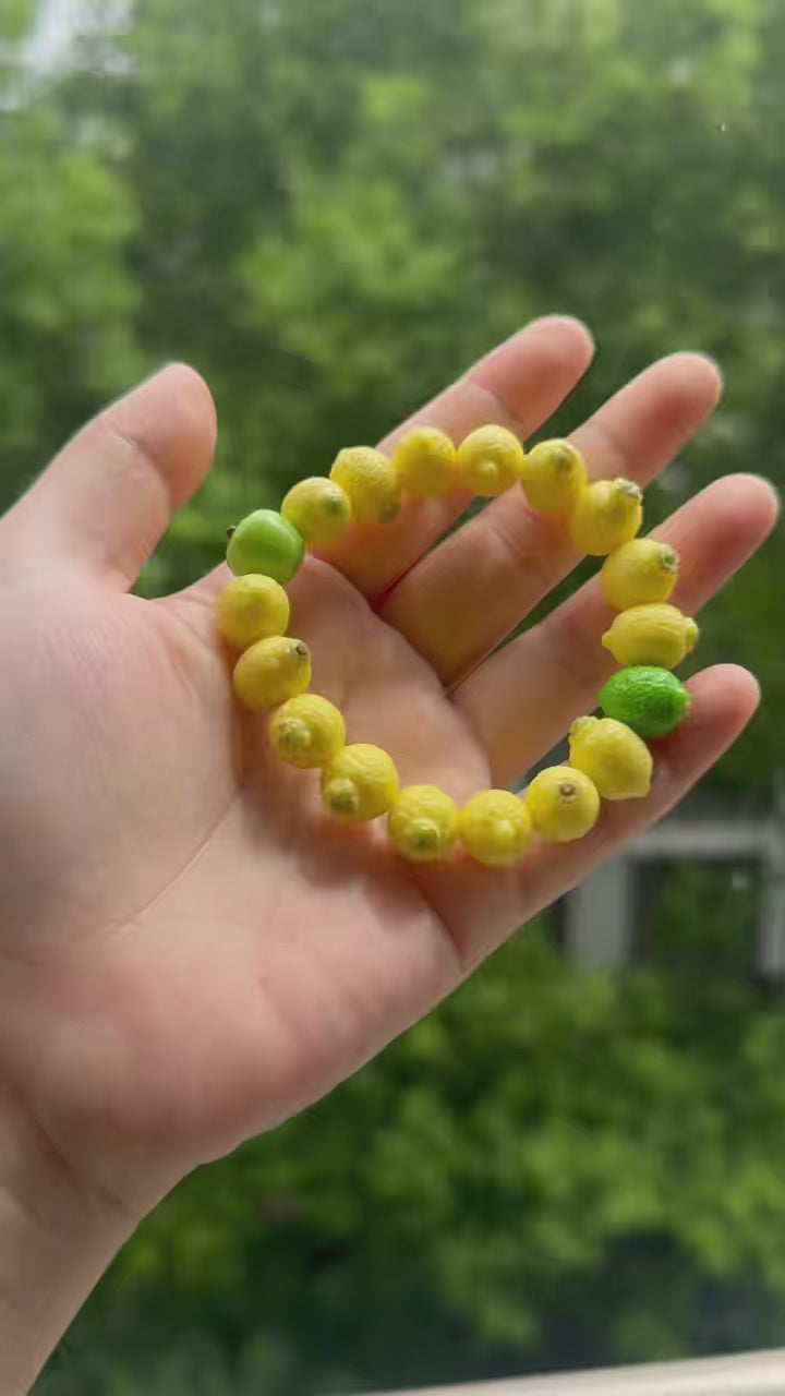 Lemon Grove Bracelet – Handmade Polymer Clay Fruit Jewelry