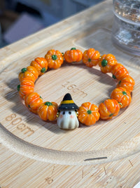 Pumpkin Patch Bracelet – Handmade Polymer Clay Halloween Jewelry